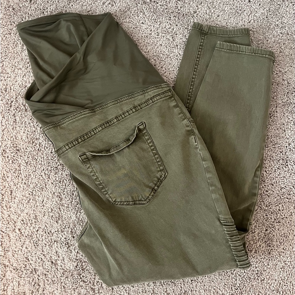 Isabel Maternity green moto jeggings